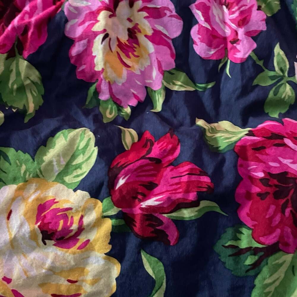 Y2K Abercrombie Fitch Floral Babydoll Mini Dress Navy Pink Size L - Picture 8 of 11